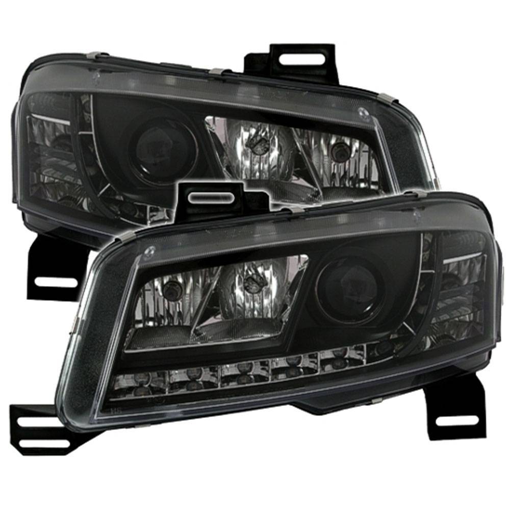 Farol Led Fiat Stilo 03 04 05 06 07 08 09 10 11 Negro Par