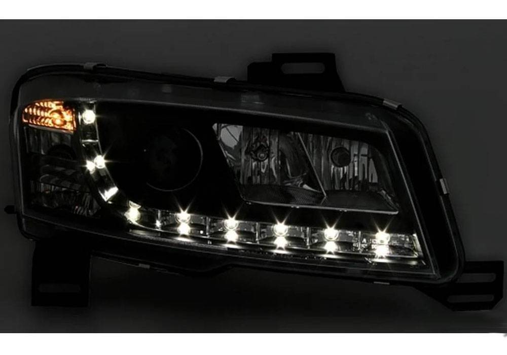 Farol Led Fiat Stilo 03 04 05 06 07 08 09 10 11 Negro Par