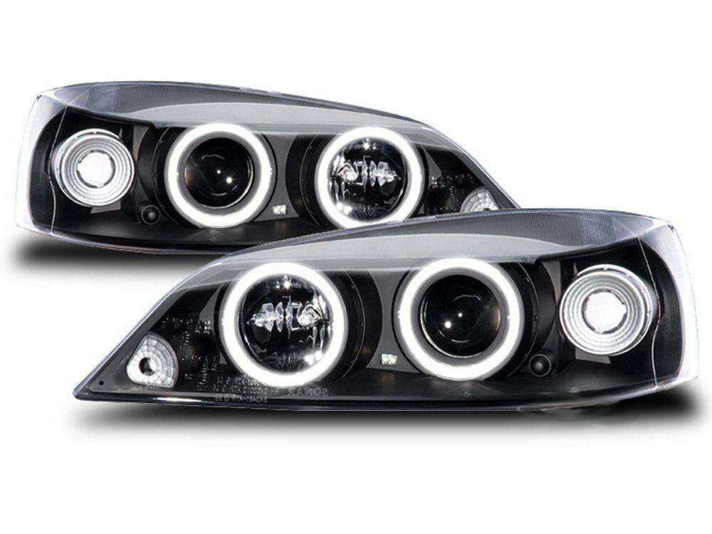 Farol Led Angel Eyes Astra 98 99 00 01 02 Sonar Negro Par - Sul Acessorios