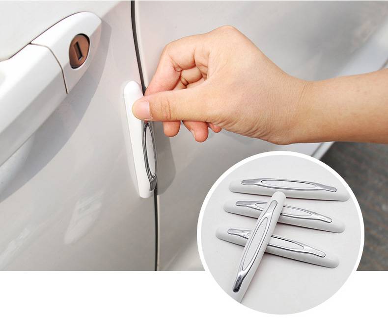 Protetor Porta Universal Abs Preto Prata Branco 4 Peças