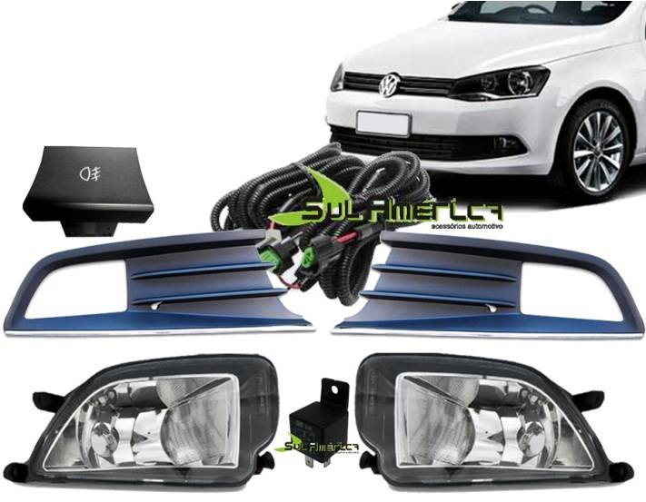 KIT FAROL AUXILIAR MILHA NOVO GOL VOYAGE G6 2013 2014 2015 2016 BOTÃO ORIGINAL (7PÇ?S)