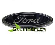 EMBLEMA DE GRADE DIANTEIRA FORD VERSAILLES 91/97 AZUL C/ FUNDO CROMADO