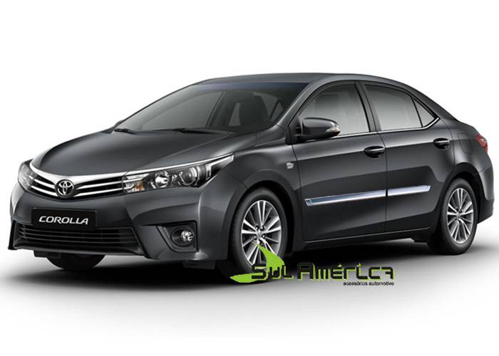 FRISO LATERAL TOYOTA COROLLA 2014 2015 2016 4PORTAS CROMADO (LARGO) 