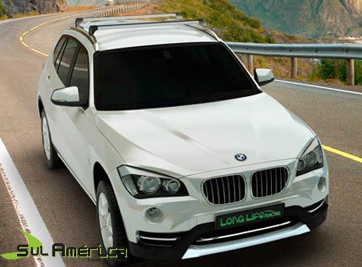 RACK DE TETO BMW X1 2013 A 2018 4P ALUMINIO PRETO LONG LIFE