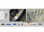 Bico Pneu Cromado Antifurto Chevrolet Gravada Dourada 4Pcs