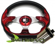 VOLANTE VERMELHO NEW TYPER 330mm + CUBO - Linha GM