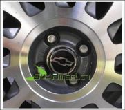 EMBLEMA RODA CHEVROLET PRETO 58mm - 4PÇ?s + GARRAS DE FIXAÇÃO