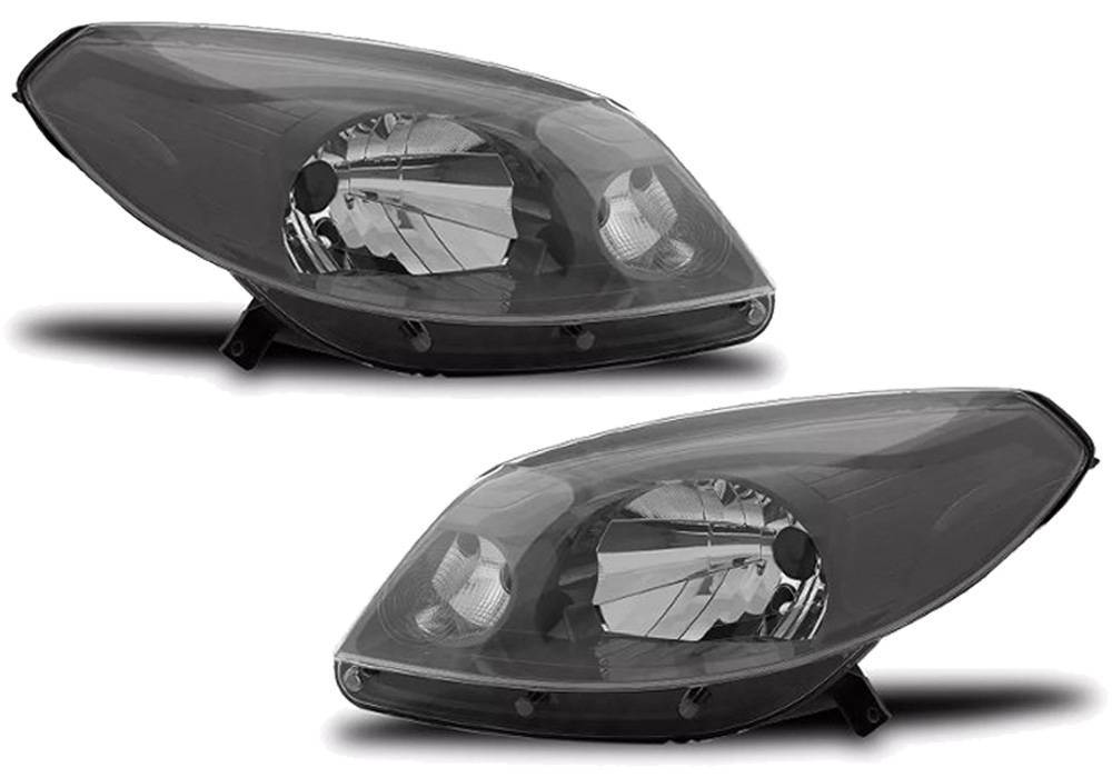 KIT FAROL SANDERO 2012 A 2015 MASCARA CINZA LD + LE FLY