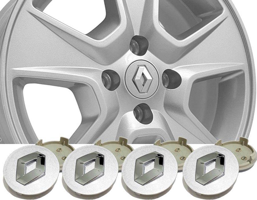 SUB CALOTA RODA RENAULT PRATA DUSTER OROCH 55mm 4PEÇAS