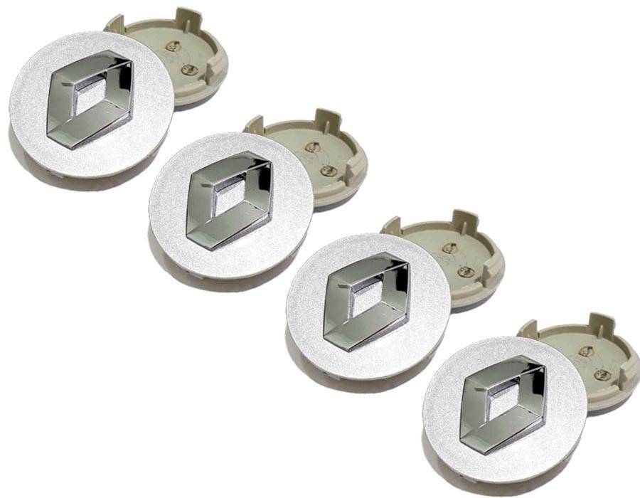 SUB CALOTA RODA RENAULT PRATA DUSTER OROCH 55mm 4PEÇAS