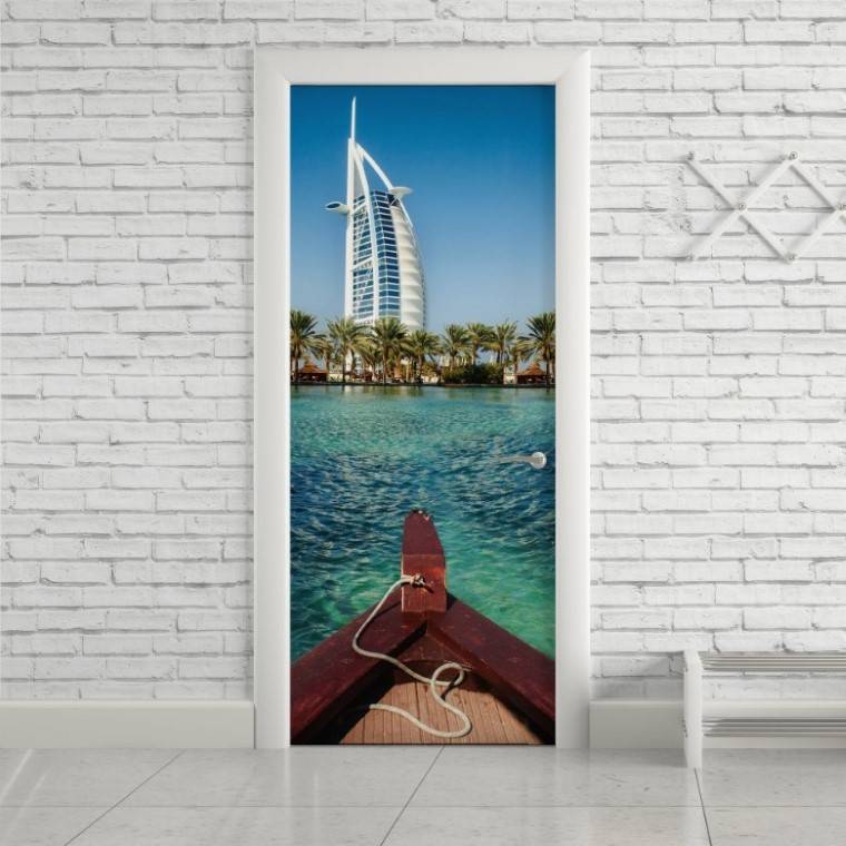 Adesivo Para Porta Dubai City imagem 1