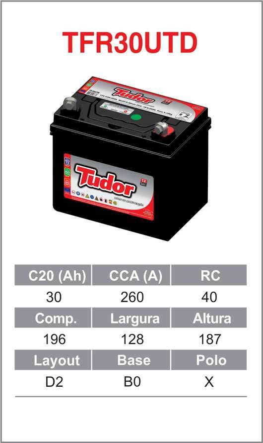 Bateria de ignição Tudor TFR30UTD 