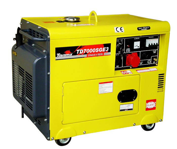 GERADOR TOYAMA DIESEL 6.000W / 6.0 KVA TRIFÁSICO 380V C/ PARTIDA ELÉTRICA E CABINADO - TD7000SGE3