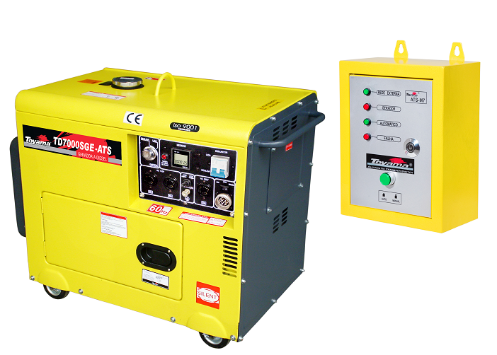 GERADOR TOYAMA DIESEL 6.000W / 6.0 KVA C/ PARTIDA ELÉTRICA E CABINADO E ATS - QTA - TD7000SGE-ATS