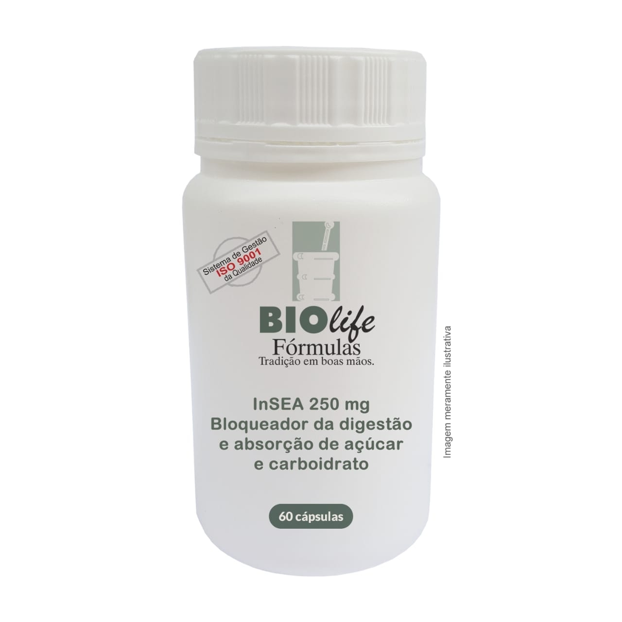 INSEA 250mg com 60 caps- Bloqueador da digestão e absorção de açúcar e carboidrato! - BioLife