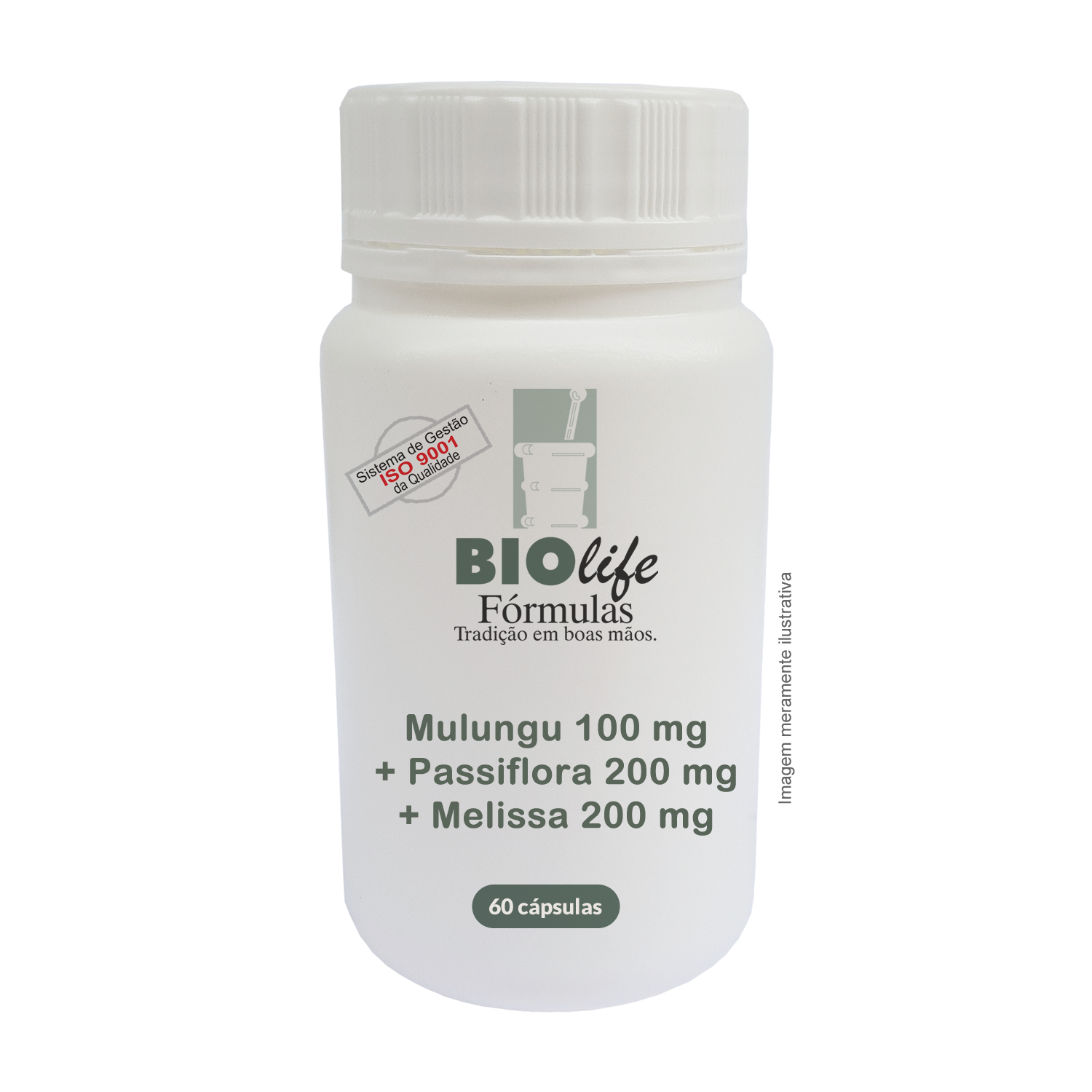 Mulungu 100 mg + Passiflora 200 mg + Melissa 200 mg com 60 cápsulas - BioLife