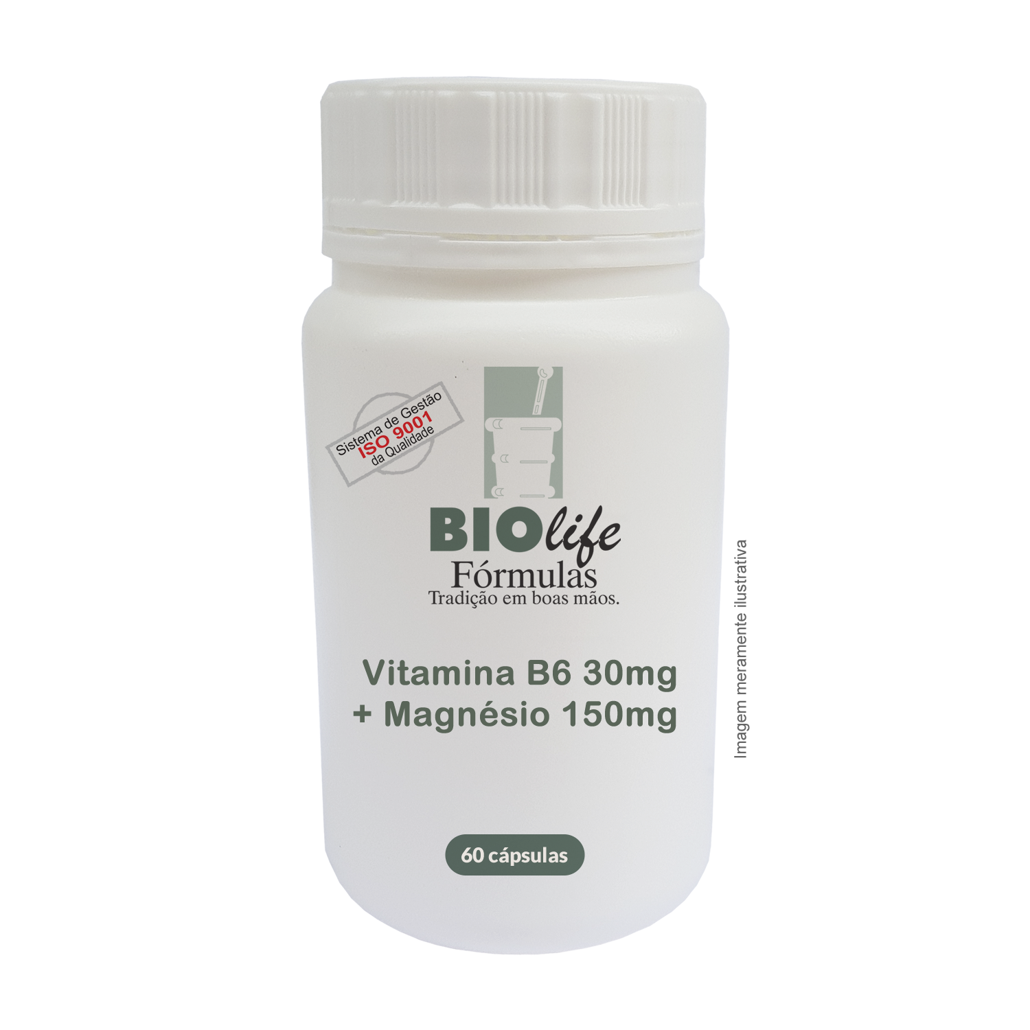 Vitamina B6 30mg + Magnésio 150mg - 60 caps - Recuperação Física e Ganho de Massa - BioLife