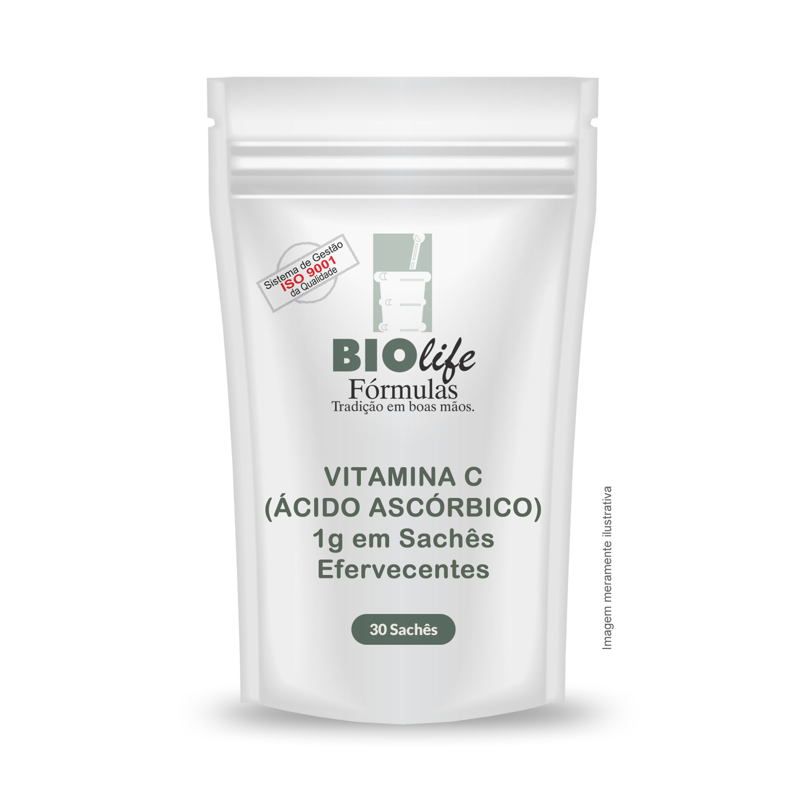 VITAMINA C - ( ÁCIDO ASCÓRBICO ) - 1g com 30 Sachês Efervecentes - BioLife