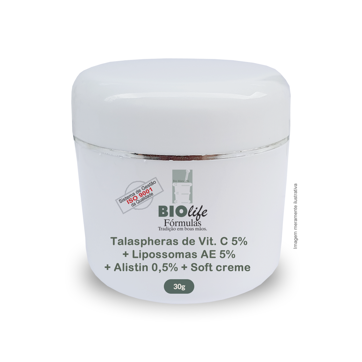 Talaspheras de Vit. C 5% + Lipossomas AE 5% + Alistin 0,5% + Soft creme qsp 30g - BioLife
