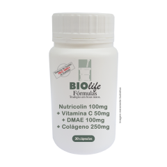 Nutricolin 100mg + Vitamina C 50mg + DMAE 100mg + Colágeno 250mg com 30 cápsulas