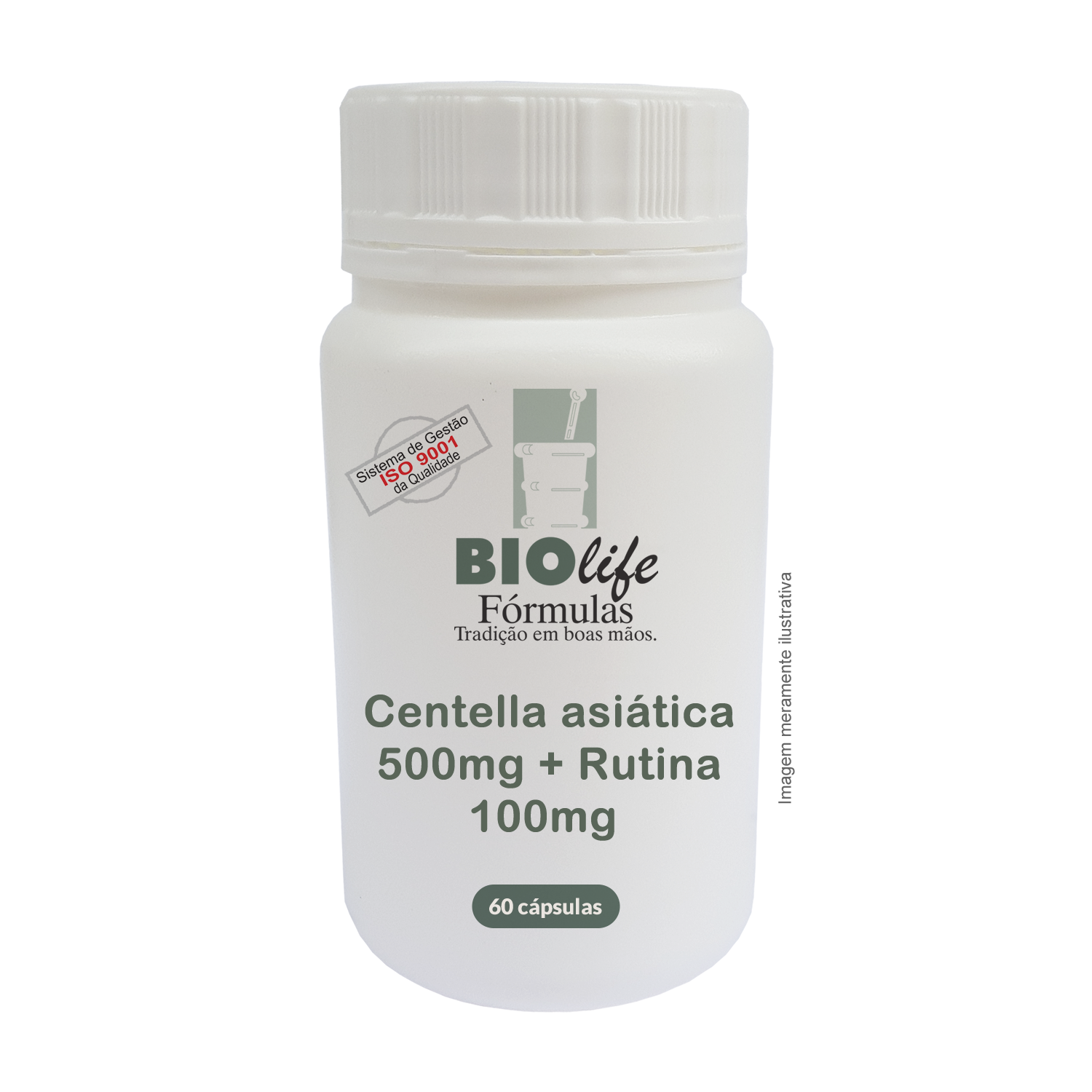 Centella asiática 500mg + Rutina 100mg - 60 cáps - BioLife