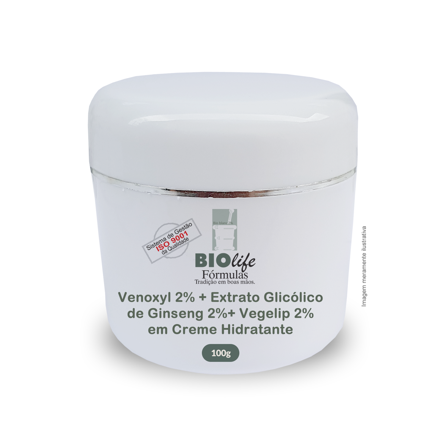 Venoxyl 2% + Extrato Glicólico de Ginseng 2%+ Vegelip 2% + Creme Hidratante qsp 100g - BioLife