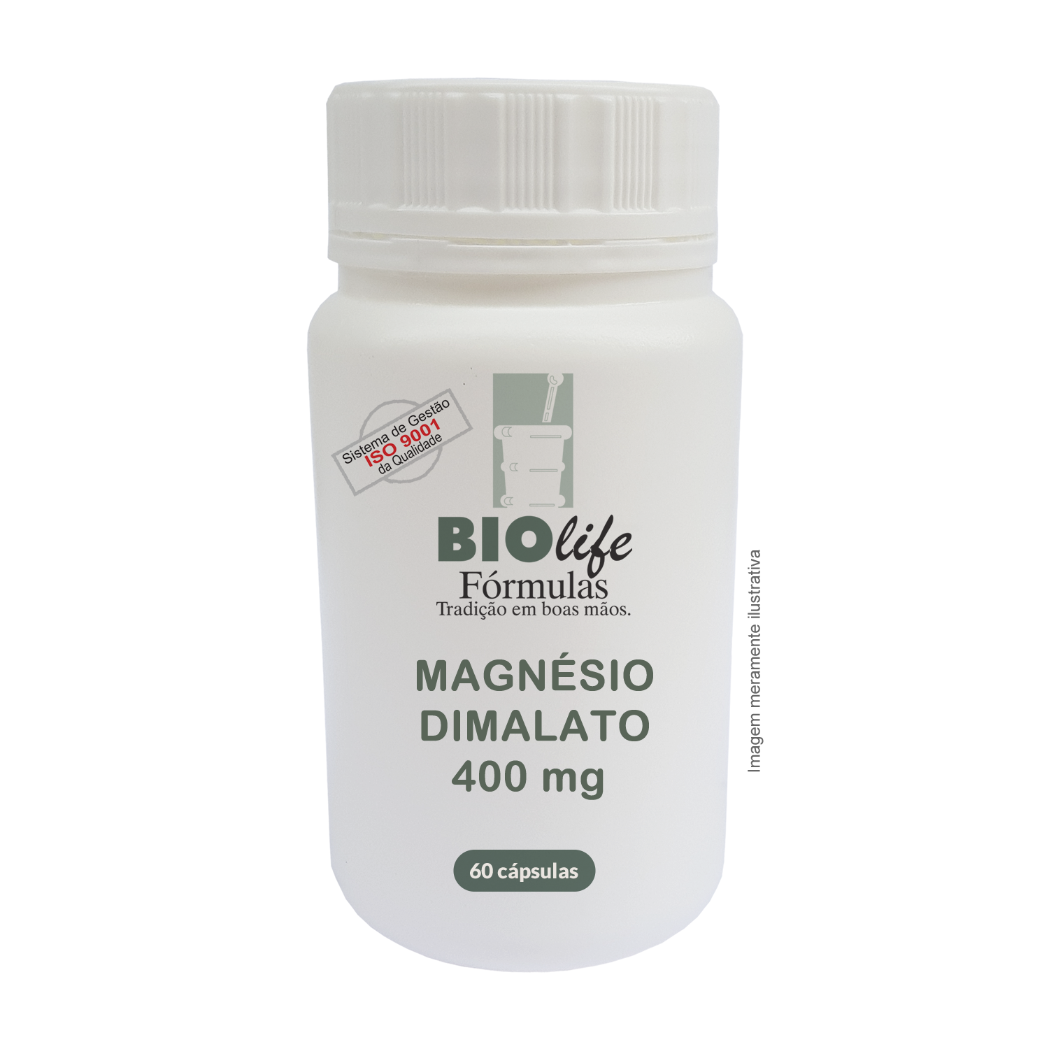 MAGNÉSIO DIMALATO 400 mg - 60 cápsulas - BioLife