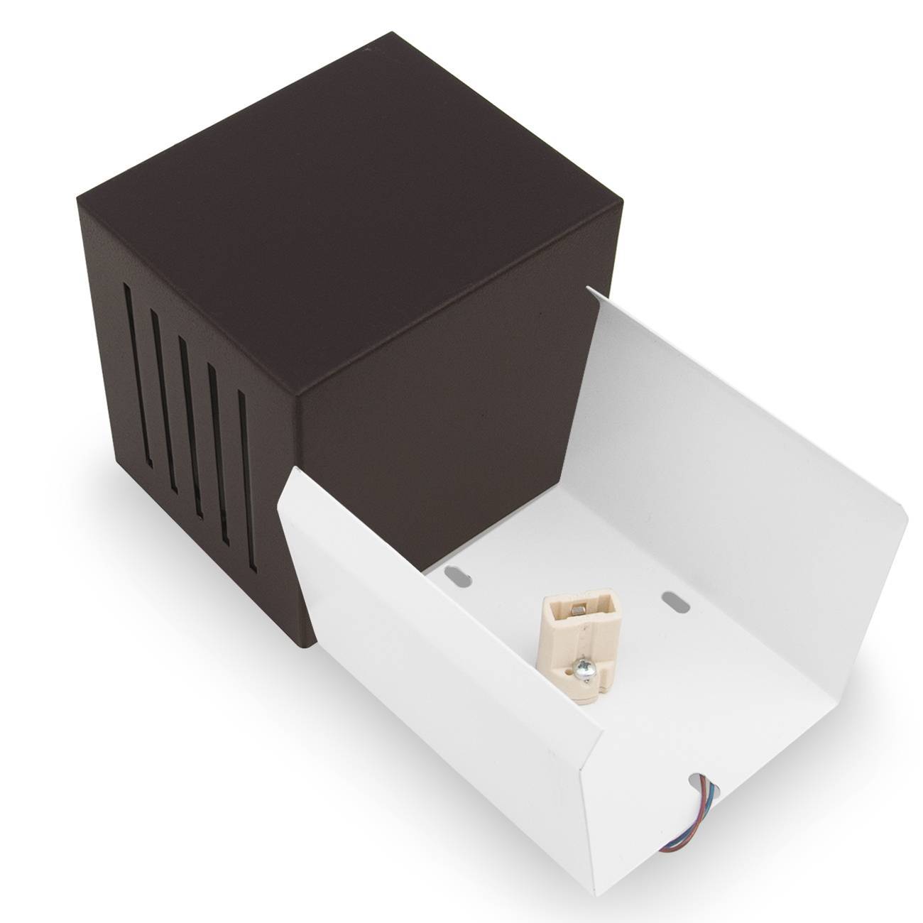 Arandela Frisada Parede Externa/ Interna 10 Fachos Marrom Kit 03 unidades