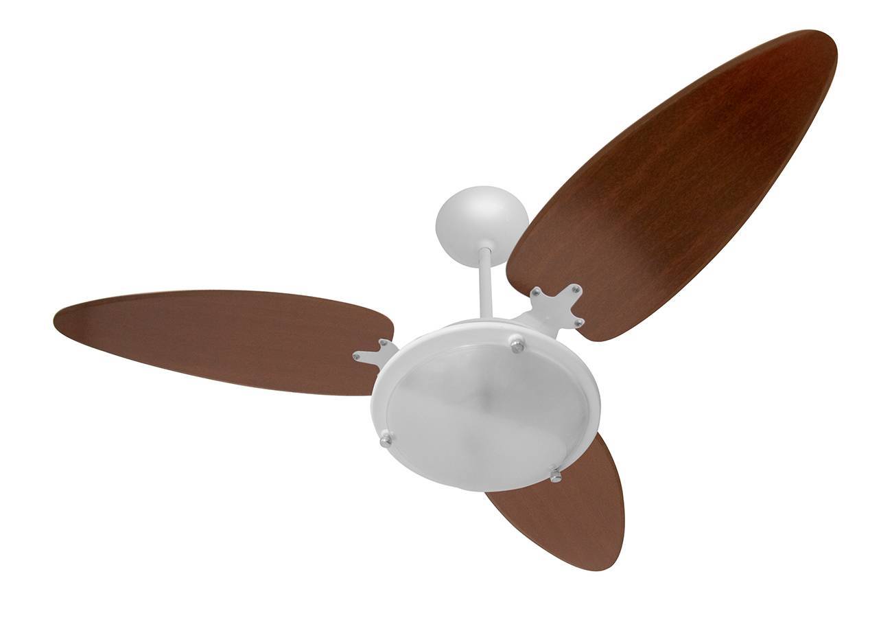 Ventilador de Teto Versatti 1 lâmp. 3 Pás Dupla Flace Branco/Tabaco