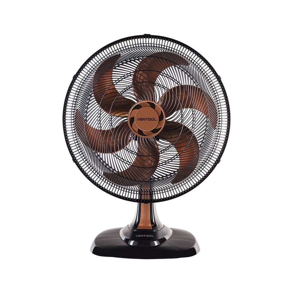 Ventilador De Mesa Oscilante Turbo 50cm 6 Pás Bronze Ventisol