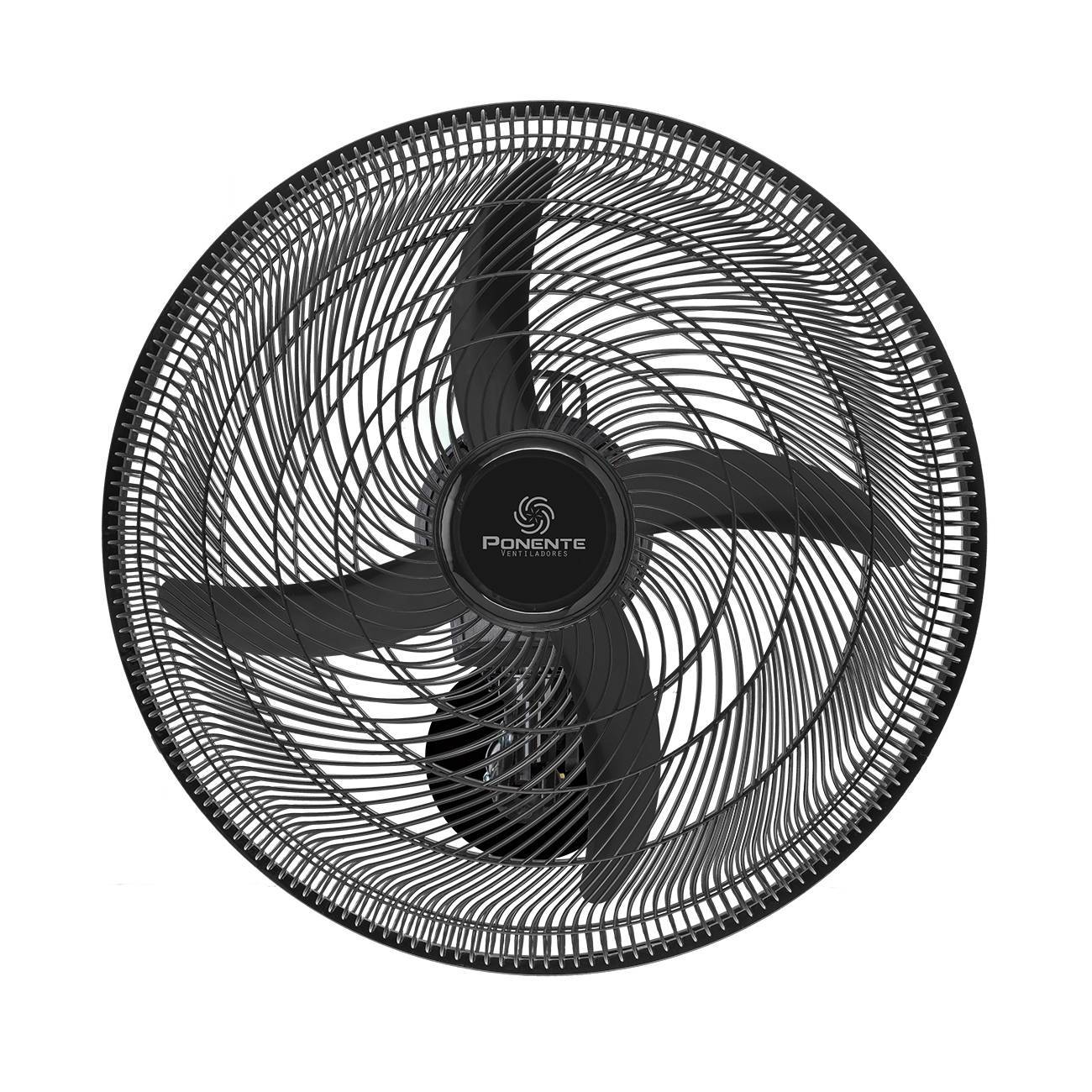 Ventilador de Parede Ponente Oscilante Preto Four 50cm 4 Pás