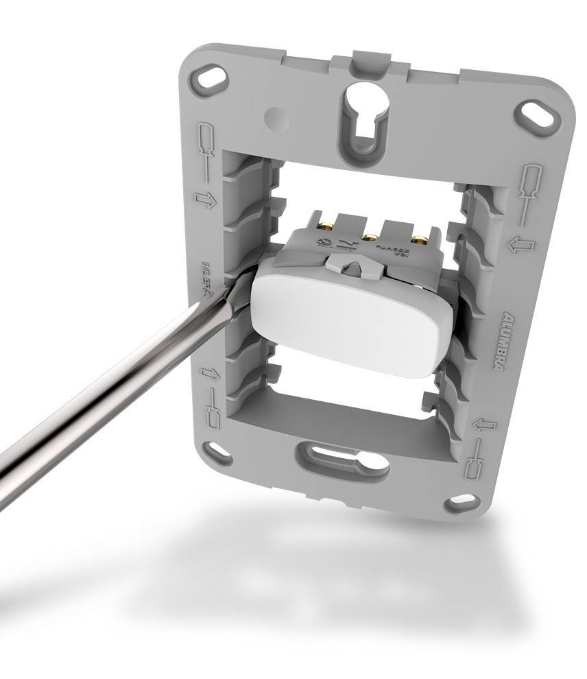 Conjunto Montado Gracia 4x2 1 Interruptor Simples Horizontal Alumbra