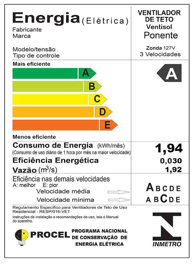 Ventilador De Teto Zonda Branco Para 2 Lâmpadas Luxo Ponente