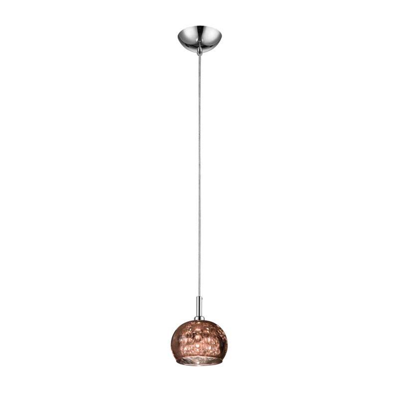 Pendente Soho Cristal Vidro Cobre 13x16cm 1 Lâmpada