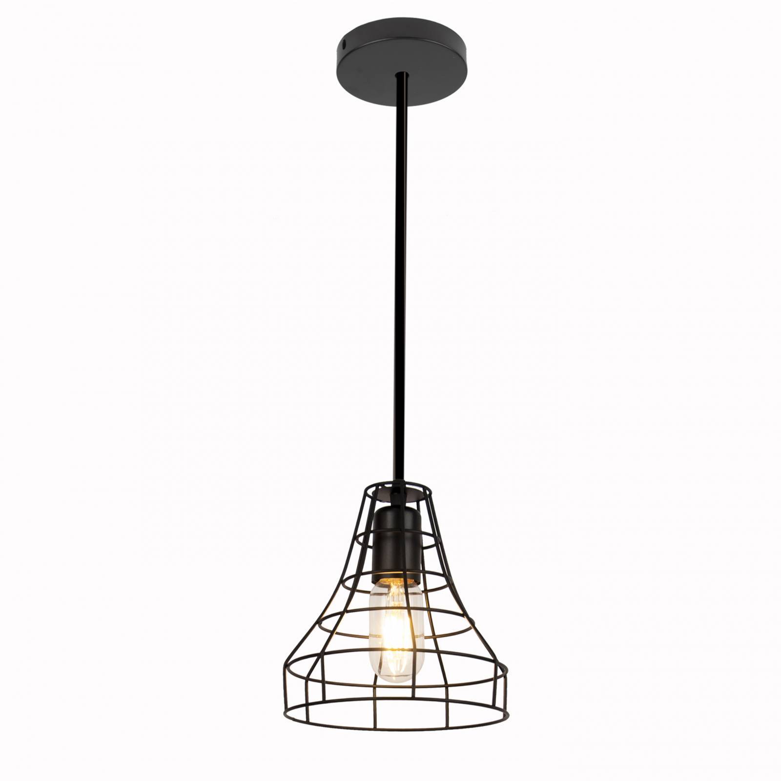 Lustre Pendente Aramado Design Estilo Industrial Preto