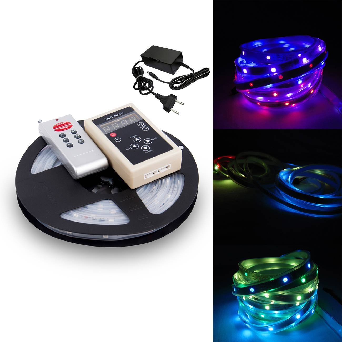 Fita de Led Digital 6803 5050 Rgb Várias cores 133 Efeitos Prova D' Água C/ Fonte