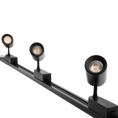 Kit Trilho Eletrificado 1 Metro Preto + 3 Spots Led 7w Branco Quente