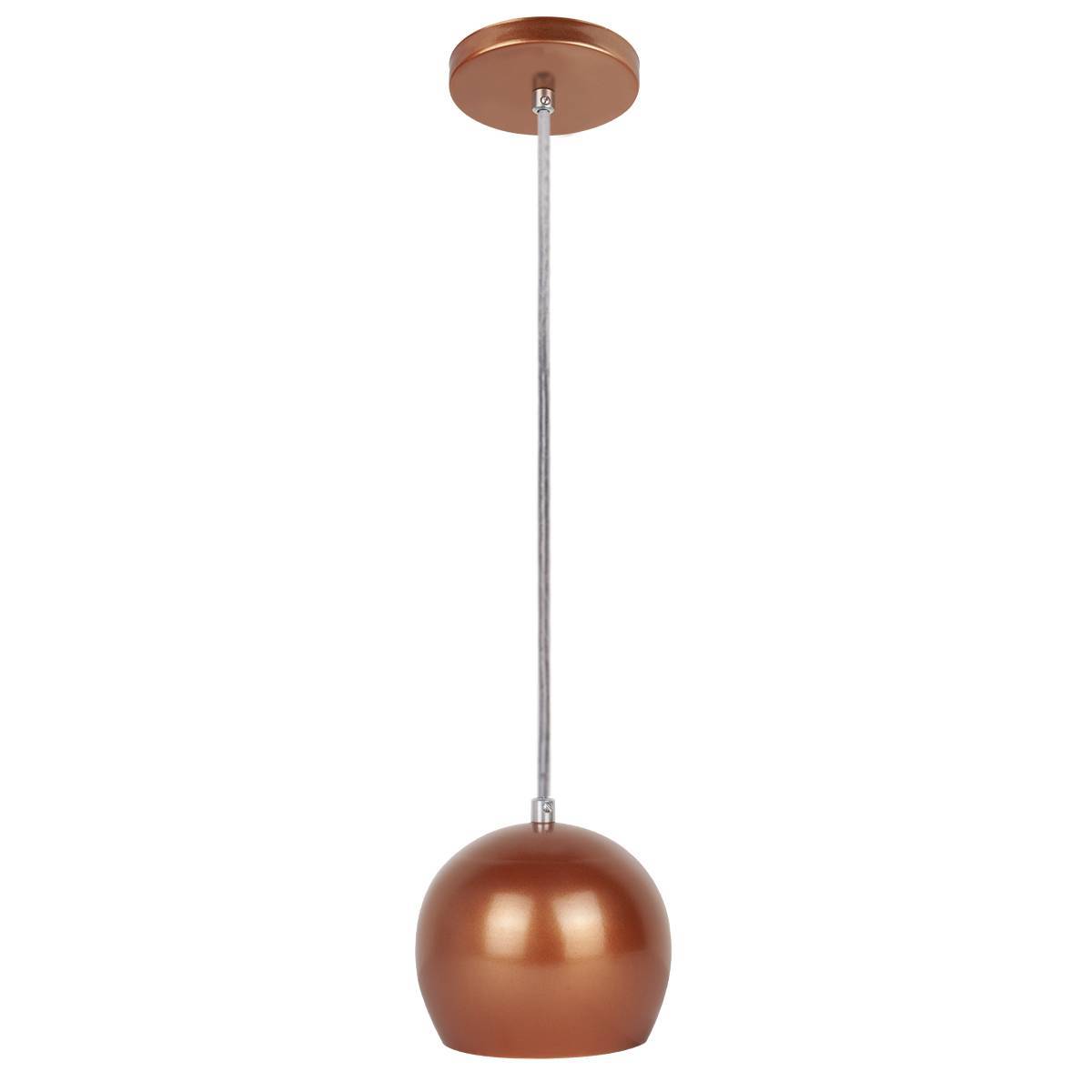 Luminária Pendente Bola Cobre Pequeno P/ 1 Lâmpada Enerlux