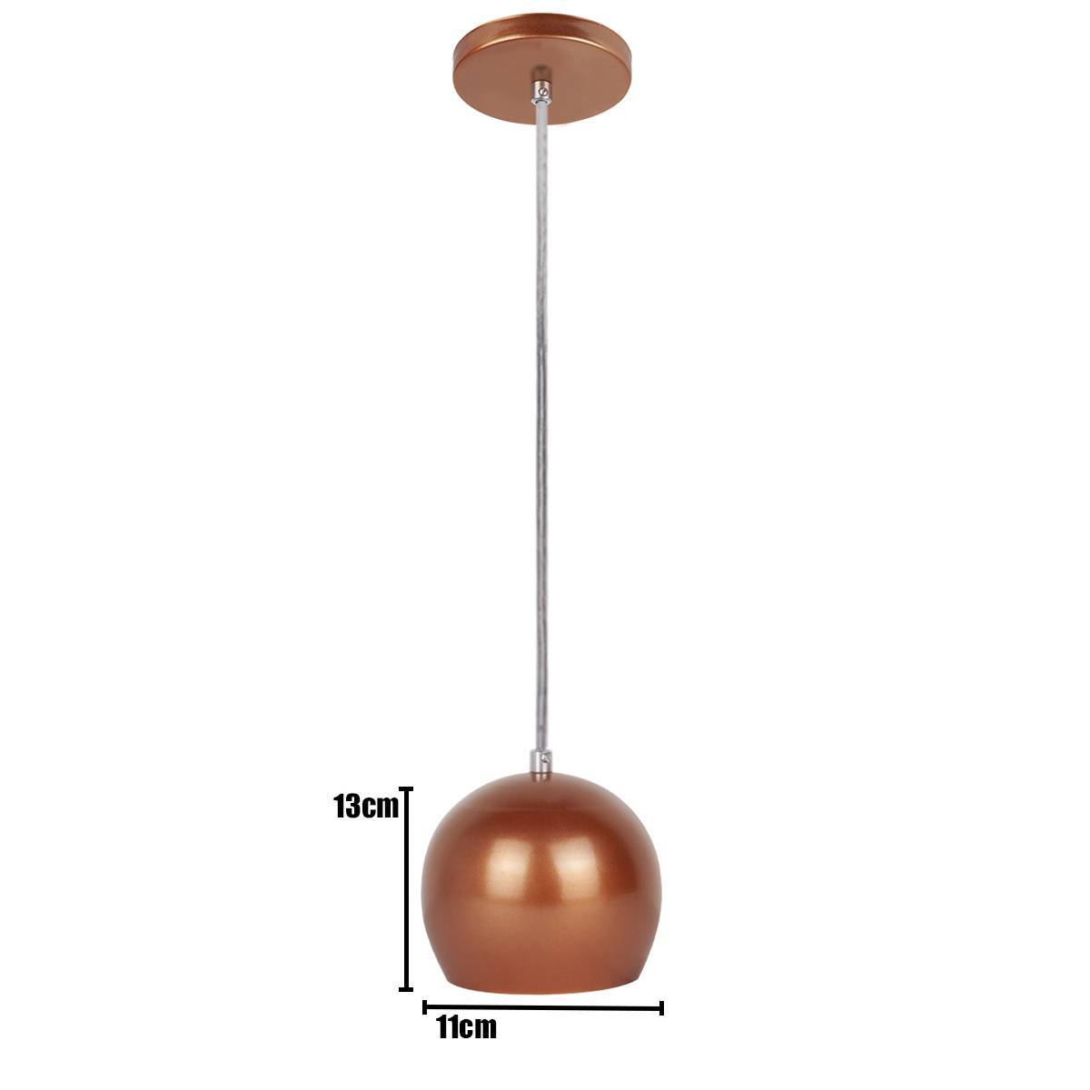 Luminária Pendente Bola Cobre Pequeno P/ 1 Lâmpada Enerlux