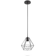 Lustre Pendente Aramado Diamante Preto P/ 1 Lâmpada Enerlux