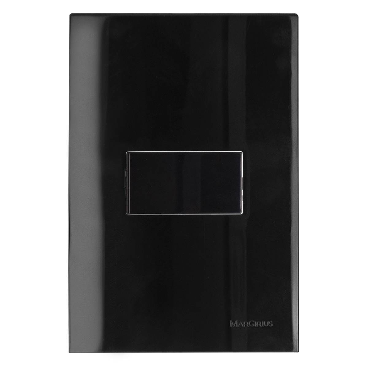 Conjunto Montado Sleek Ebony 4x2 1 Interruptor Simples Horizontal 10A 250v Margirius