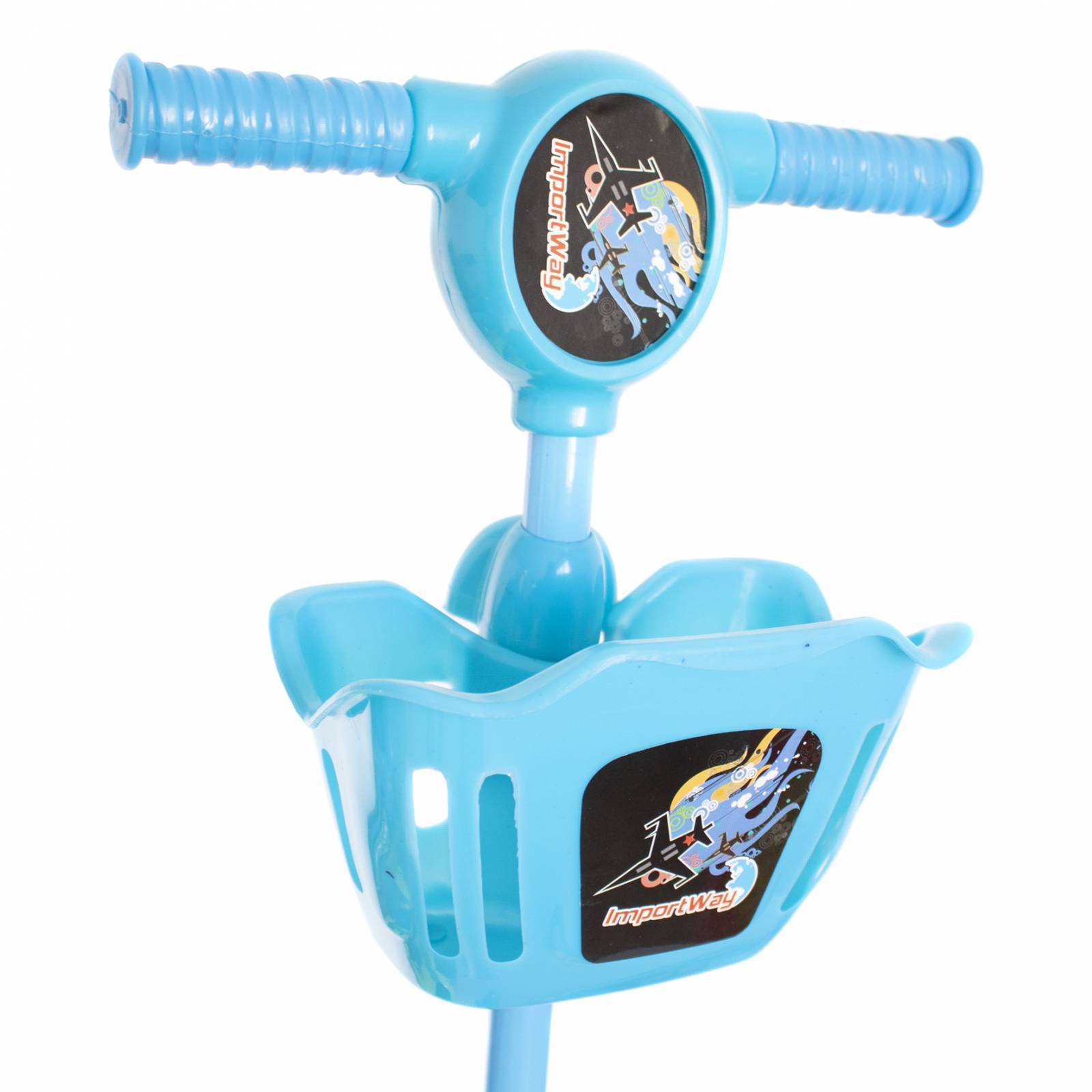 Patinete Infantil 3 Rodas Musical Luzes Cesta