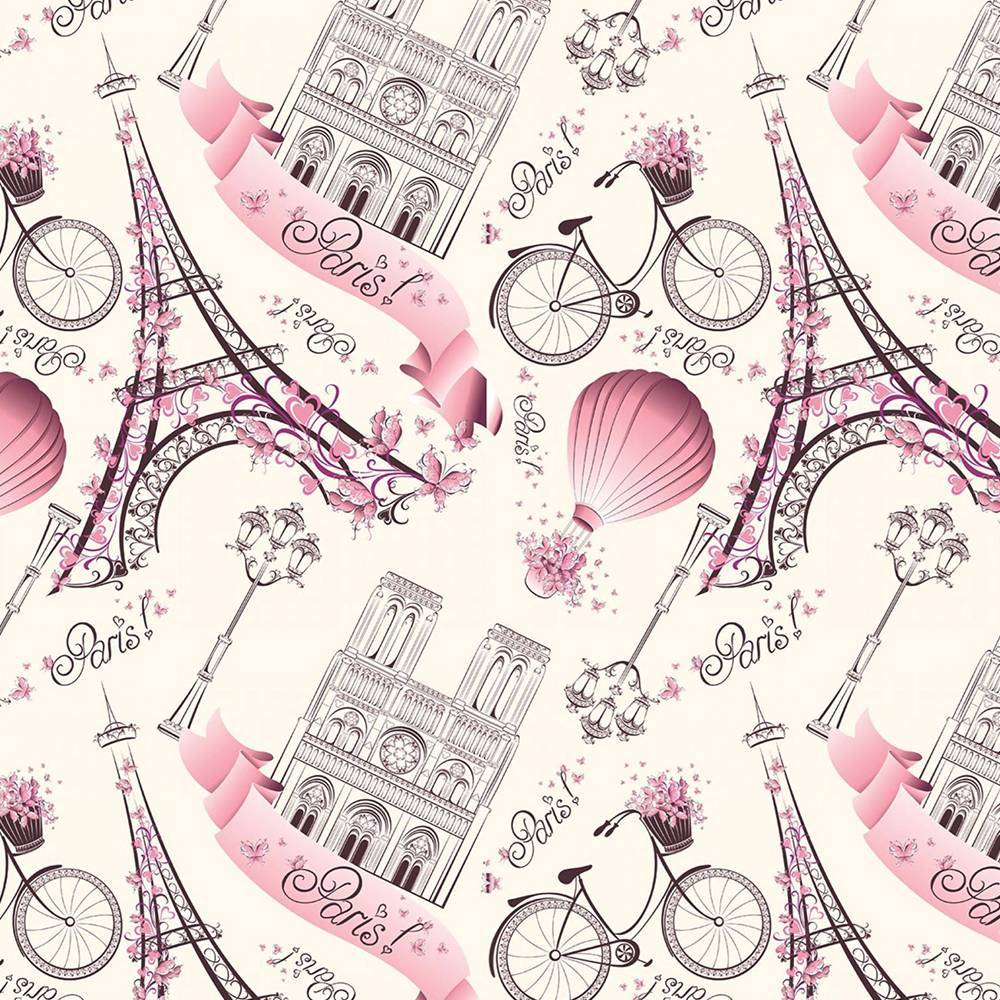 Papel De Parede Adesivo Vintage Paris Lavável 300x52cm