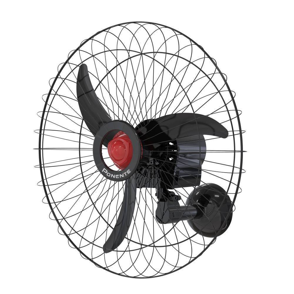 Ventilador De Parede 60cm Preto Ponente 200w Controle Remoto