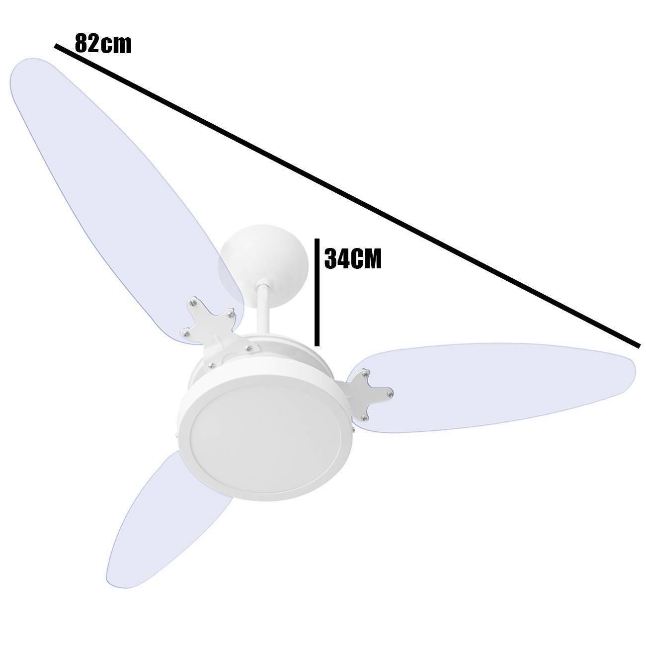 Ventilador De Teto Wind Light Transparente Plafon Led 18w Ponente Controle Remoto