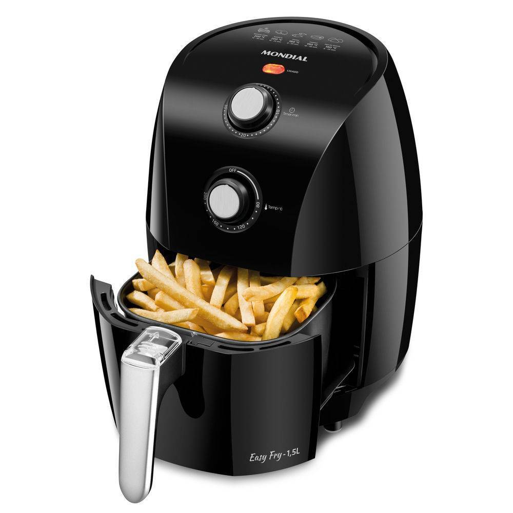 Fritadeira Elétrica Sem Óleo Easy Fry Mondial AF-23 1,5L Preta