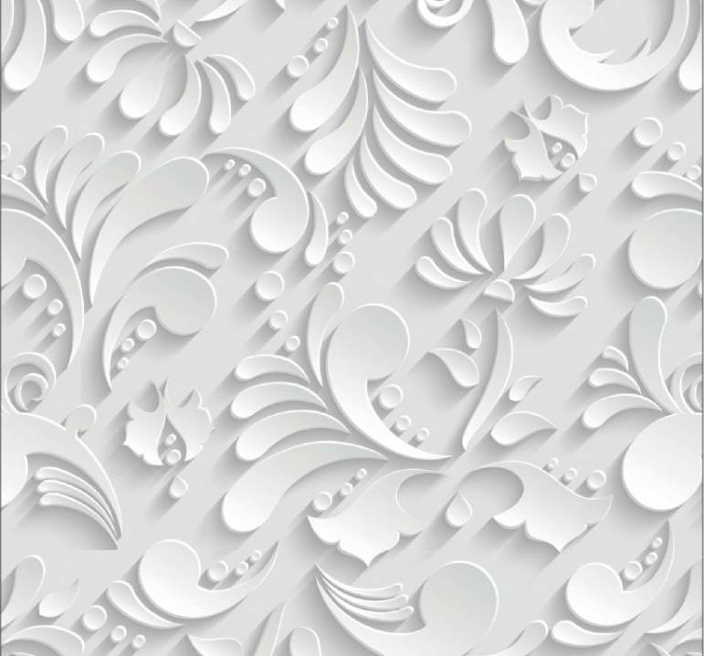 Papel De Parede Adesivo Arabesco Floral Branco 300x52cm - LCG ELETRO