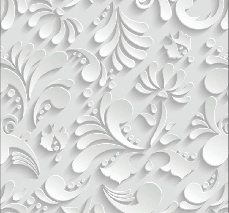 Papel De Parede Adesivo Arabesco Floral Branco 300x52cm