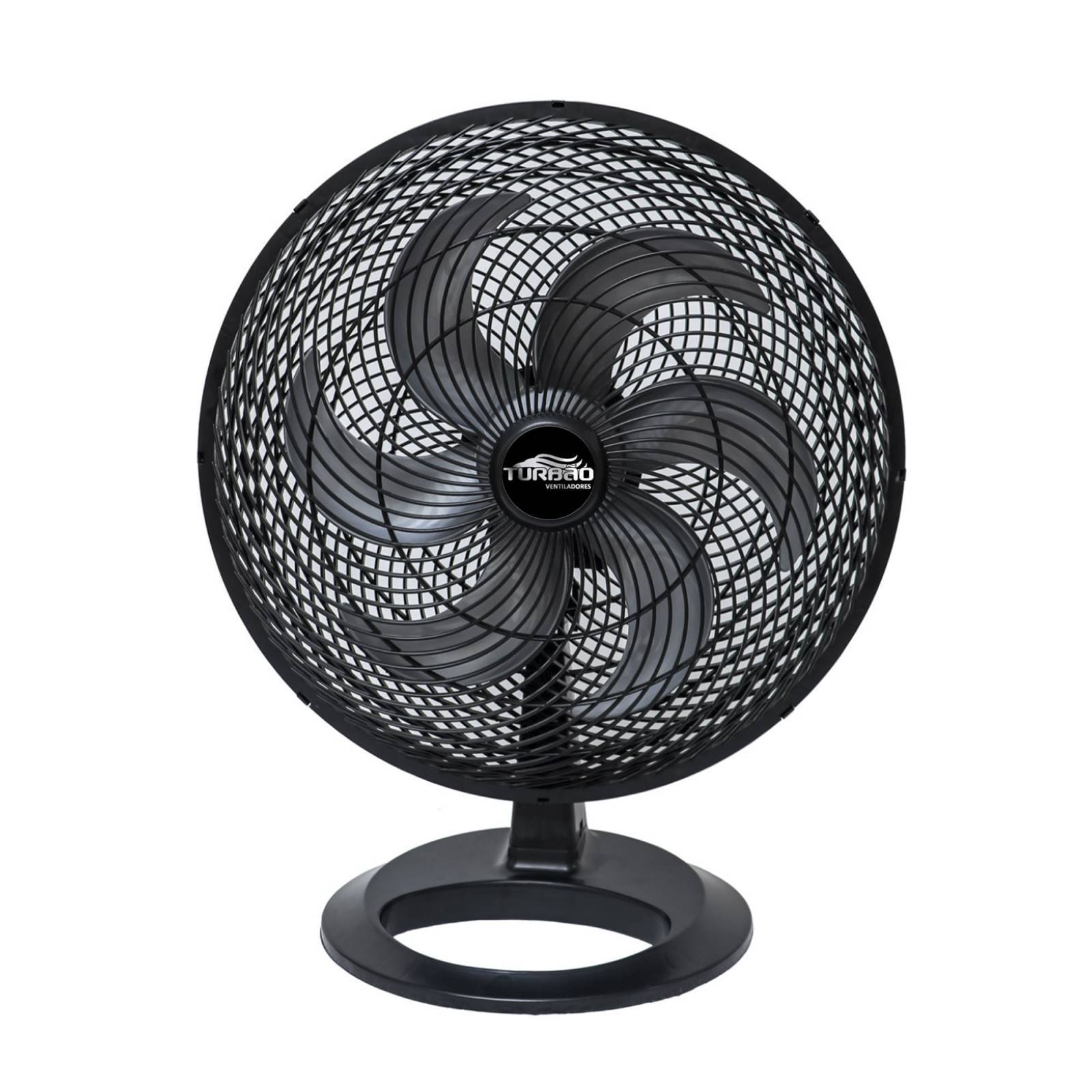 Ventilador De Mesa 6 pás 50cm Preto/Prata Oscilante Turbão