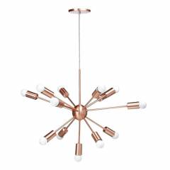 Luminária Pendente Sputnik Átomo 80cm Cobre Moderno 12 Lâmpadas